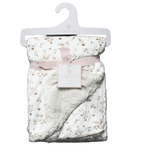 1pc Mink & Sherpa Blanket - Blush Ditsy Floral C/P 48