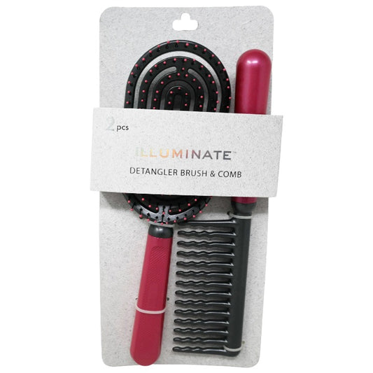Illuminate Fuschia 2pc Hair Brush Set C/P 72