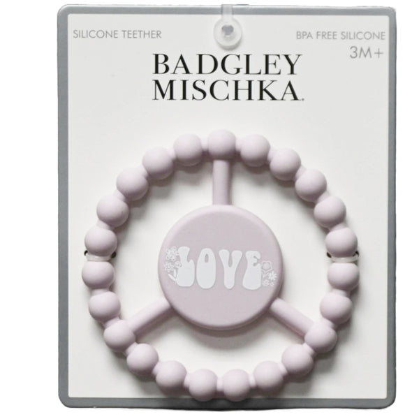 1pc Silicone Peace Teether - Light Purple "Love" C/P 100