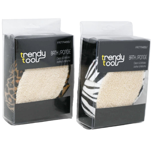 Trendy Tools BATH SPONGE LEOPARD TERRY PRINT C/P 48