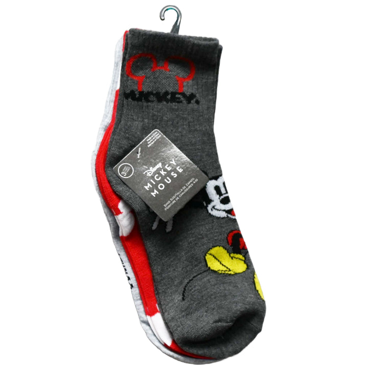 3pk WOMEN MICKEY MOUSE JOY SHORTIE CREW SOCKS SIZE 9-11 C/P 60