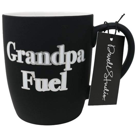 CERAMIC BLACK GRANDPA FUEL SOFT TOUCH MUG DWELL STUDIO C/P 24