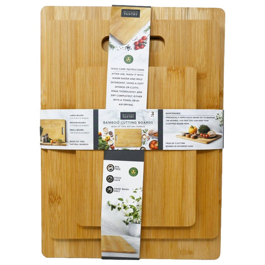 3pc Handle Bamboo Cutting Boards C/P 10