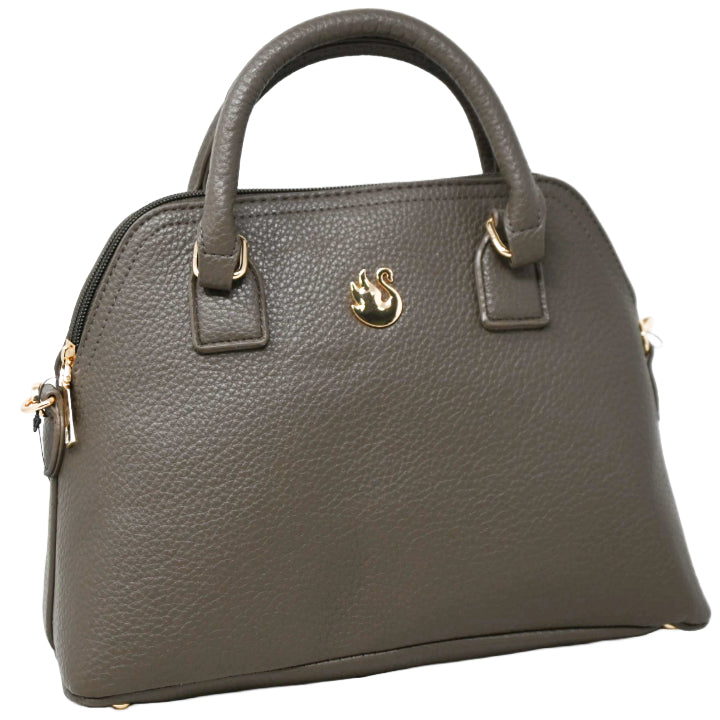 DR. OLIVE SATCHEL BAG wDBL HANDLE TOP ZIPPER CLOSURE C/P 12