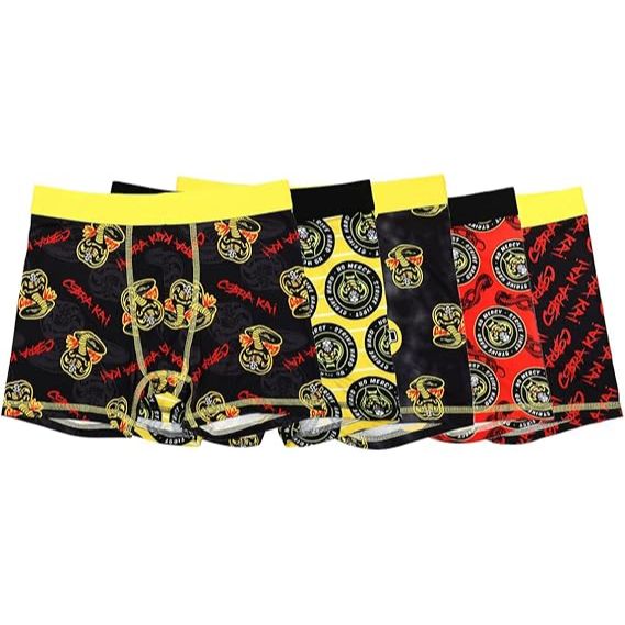 5pk SIZE 6 COBRA KAI BLK/RED.YELL YOUTH BOXER BRIEFS C/P 50