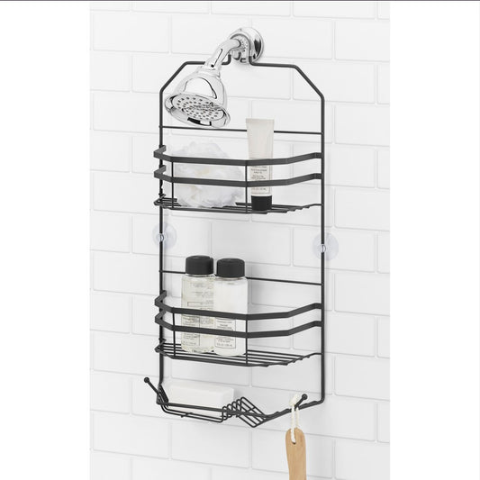 2.5 TIER MATTE BLACK ROSEWORTH SHOWER CADDY C/P 12