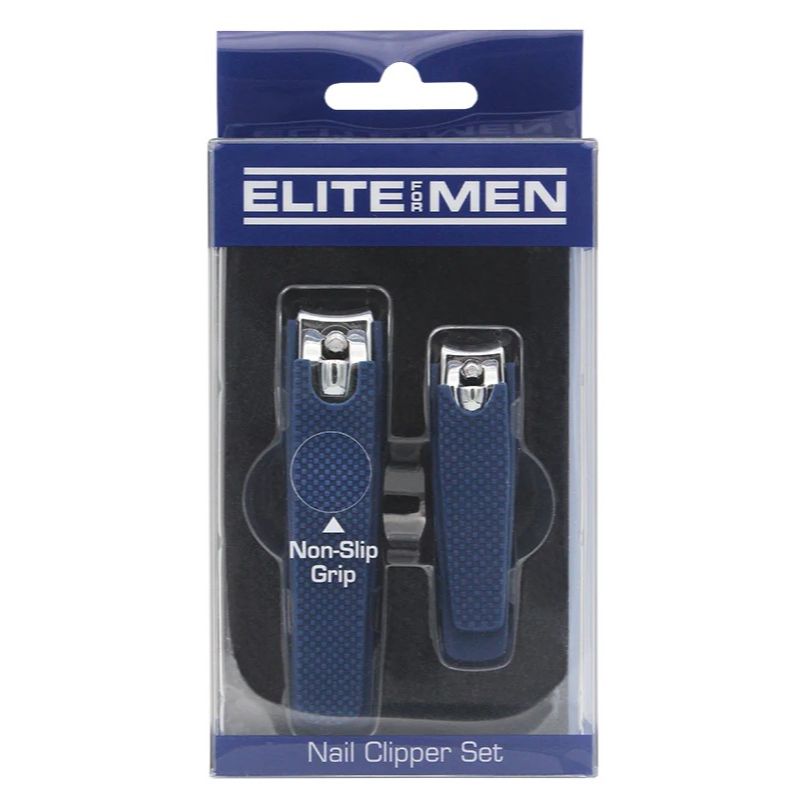 2pc NAIL CLIPPER SET W/BLUE SOFT TOUCH GRIP C/P 72