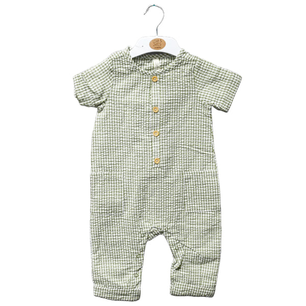 INFANT SAGE. GINGHAM COVERALL C/P 48