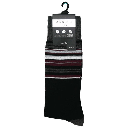 *NO USA* Mens 10-13 Black Multi 1 pair ALFANI  SINGLE  PRINTED  DRESS SOCKS C/P 180