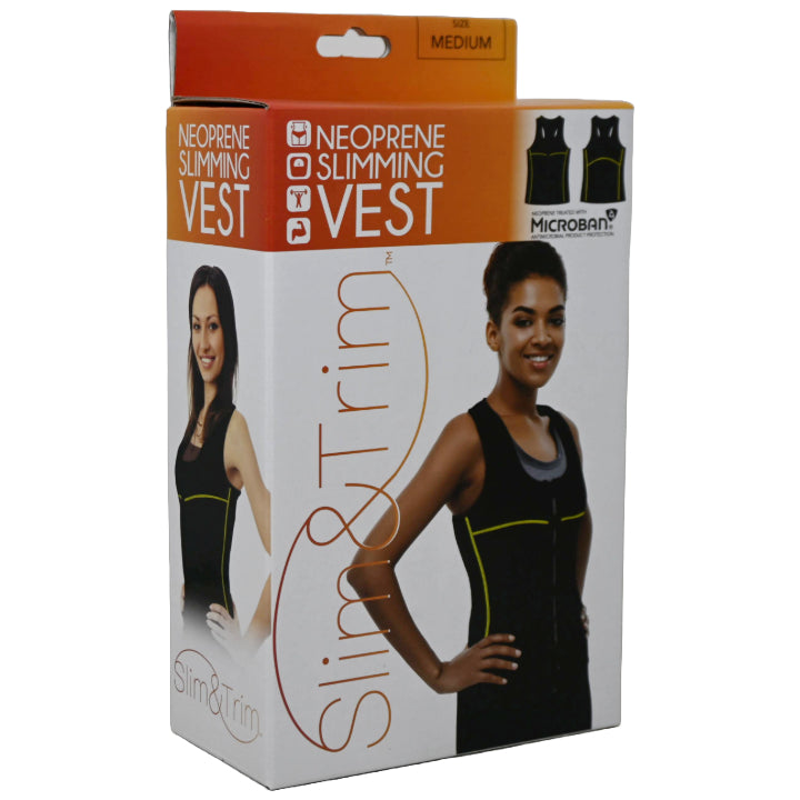 MED. BLK/LIME WOMEN VEST W/CONTRAST STITCHING (BOXED) C/P 12