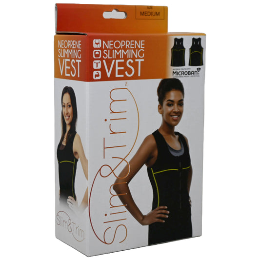 MED. BLK/LIME WOMEN VEST W/CONTRAST STITCHING (BOXED) C/P 12