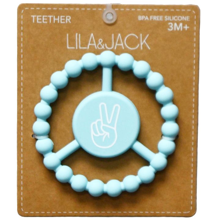 1pc Silicone Peace Teether - Sky Blue Hand Peace Sign C/P 100
