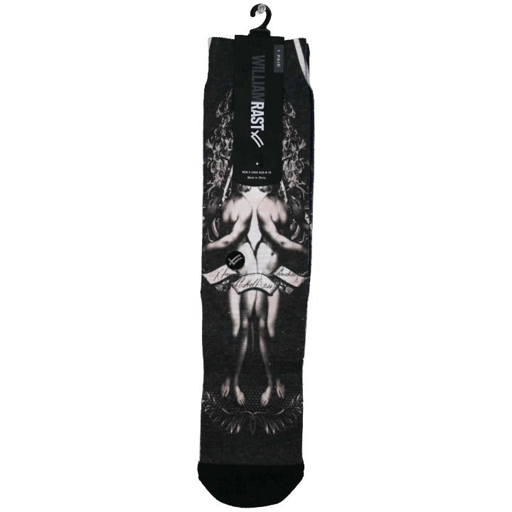 *NO USA* Mens 10-13 Black 1 pair Cherub Socks William Rast (PRE-PRICE $14.00) C/P 120