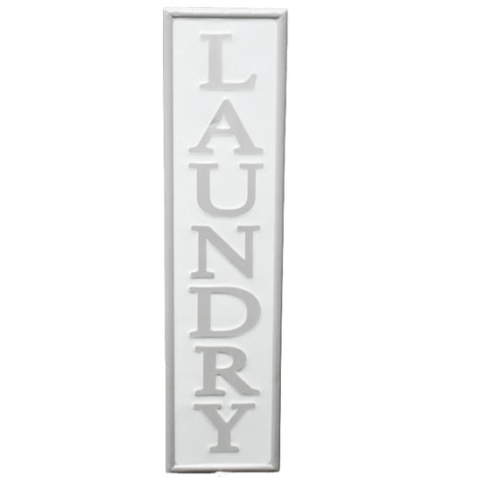 8"x32" LAUNDRY Embss Metal Wall Plaque C/P 8