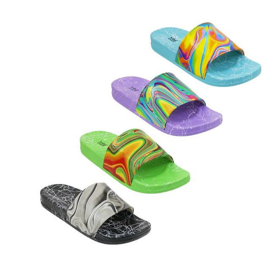 *OUTSIDE OF CA* WOMEN MARBLE SLIDE SANDAL 4-ASST COLORS/5-ASST SIZE C/P 40