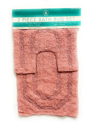 Florance 2pc Rose Bath Mat Set C/P 12