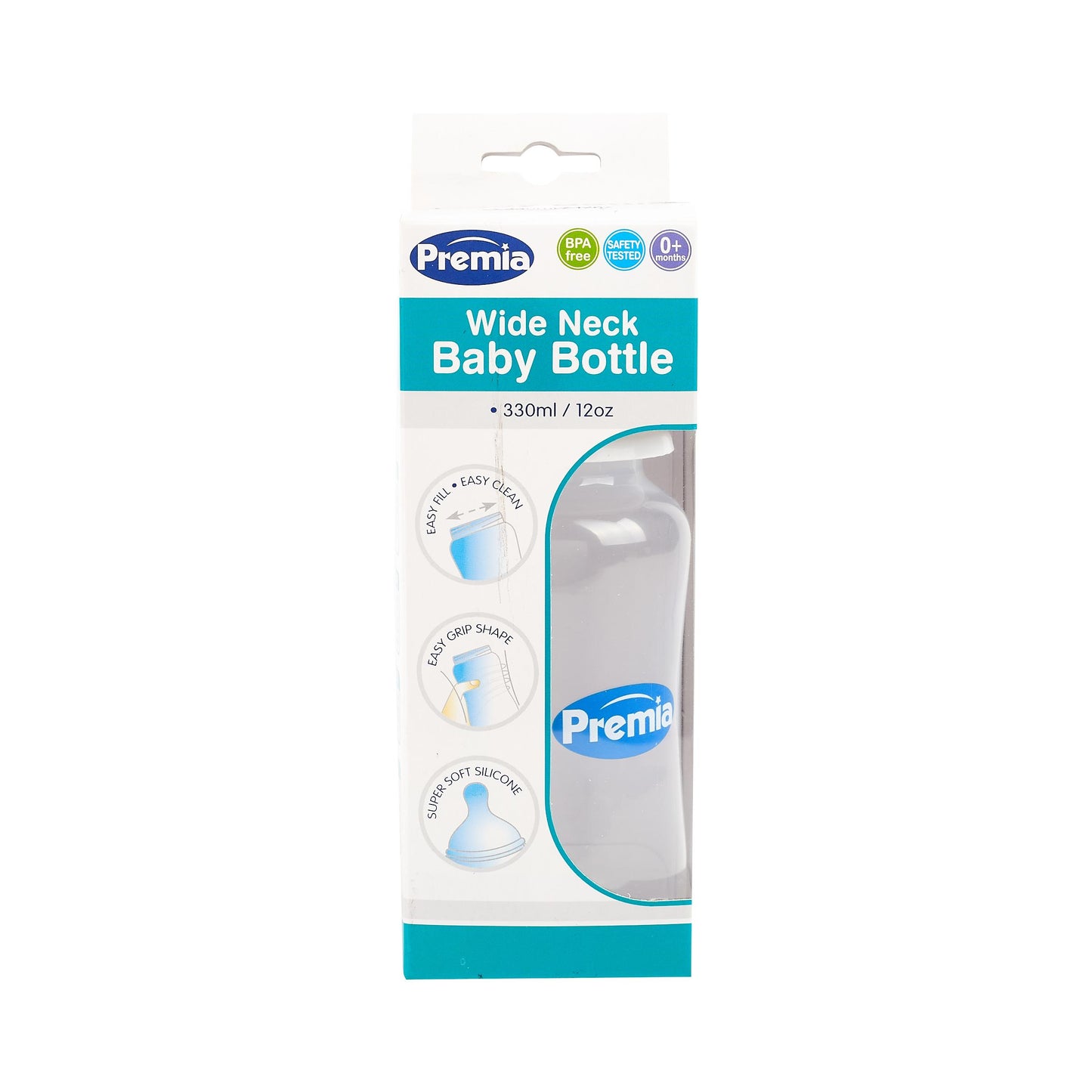 BOTTLE, 12OZ WIDE NECK PREMIA C/P 24