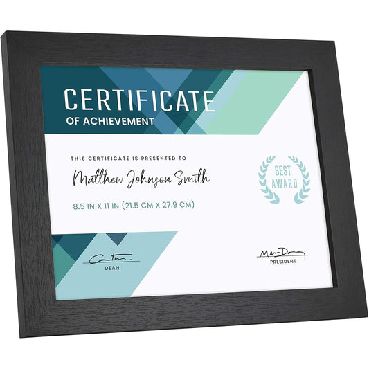 8pk 8.5X11" BLK WOODGRAIN FRAME C/P 1