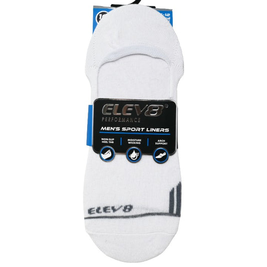 10pk Mens Wht Liners C/P 60 ELEV8
