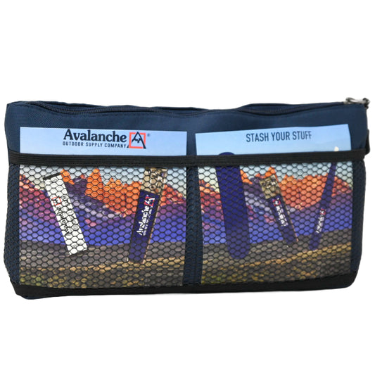 *OUTSIDE OF CA* NAVY T-BOTTOM TOILETRY BAG C/P 40