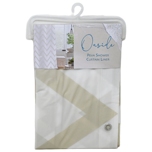 70" X 72" TAUPE PEVA SHOWER CURTAIN C/P 12