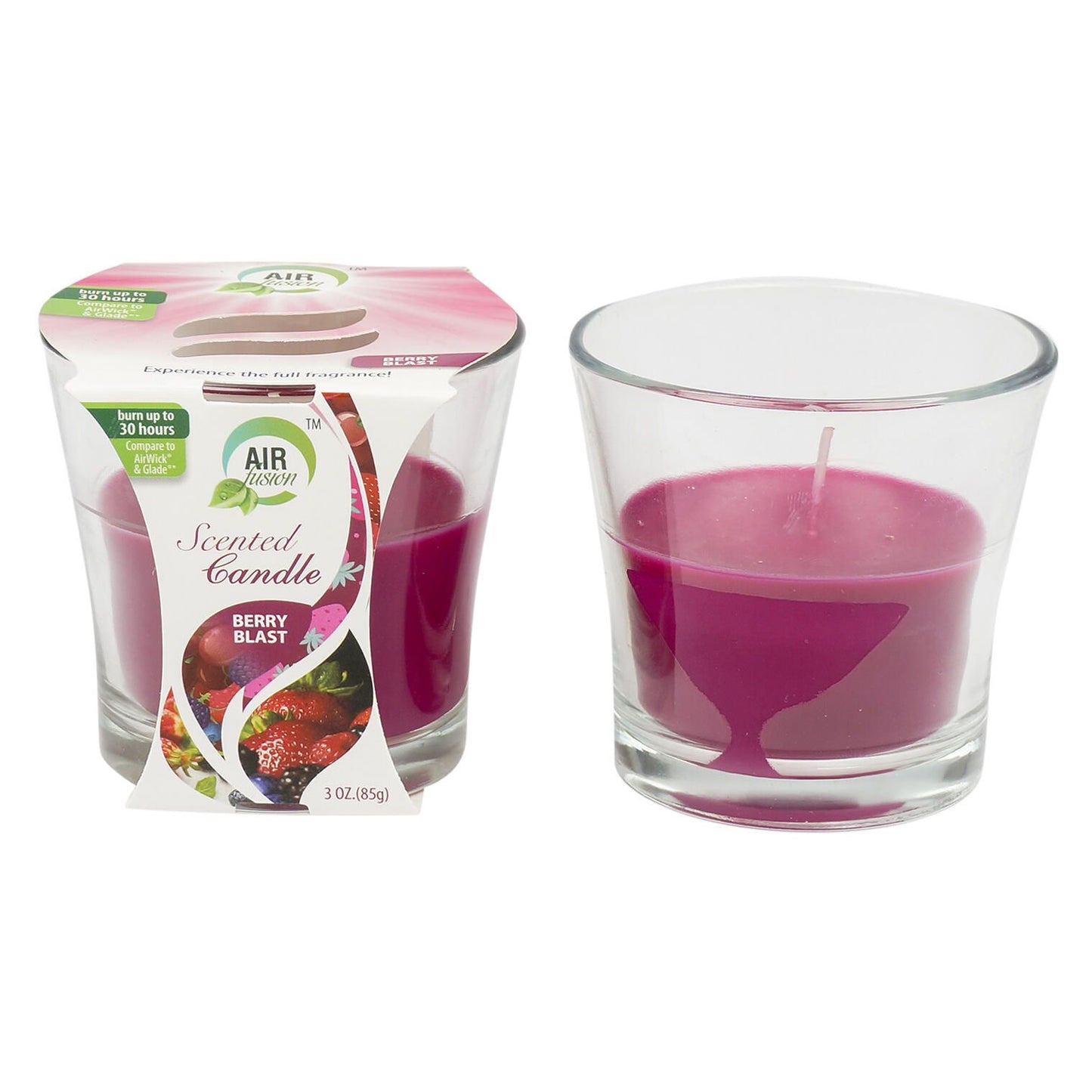 3oz (85GM) "AS IS" JAR GLASS CANDLE-BERRY BLAST C/P 12