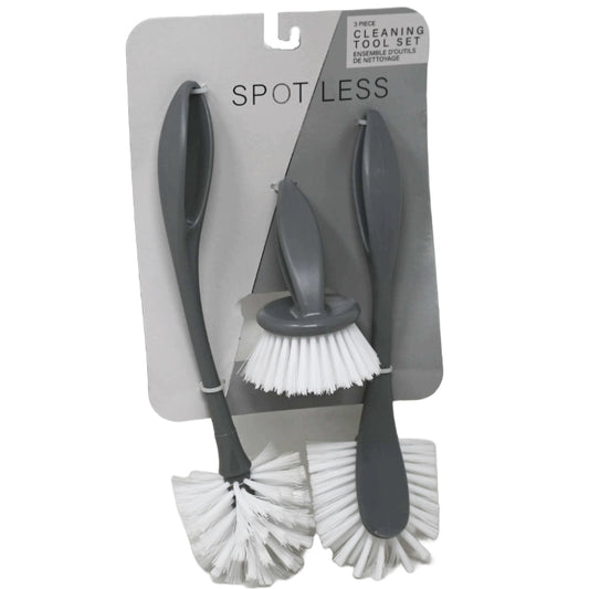 3pc D.GREY CLEANING BRUSH SET C/P 24