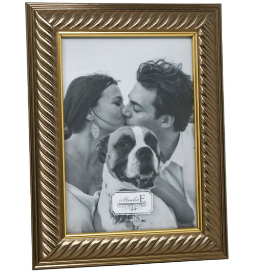 5"x7" Rope Frame Bronze Gold C/P 6