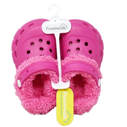 TODDLER GIRLS FUCHSIA PLATFORM EVA wFUR FOAMWALK 4-ASST SIZE C/P 20
