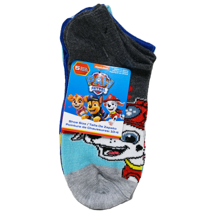 5pk PAW PATROL BOLD PUPS NS SOCKS SIZE 6-8 C/P 60
