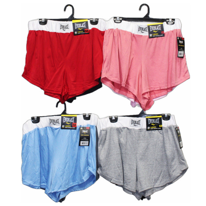 EVERLAST 2pk LADIES LOUNGE SOFT SHORTS, ASST SIZE & COLOR C/P 24