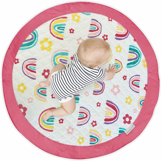 QUILTED PLAYMAT - PINK RAINBOW C/P 12