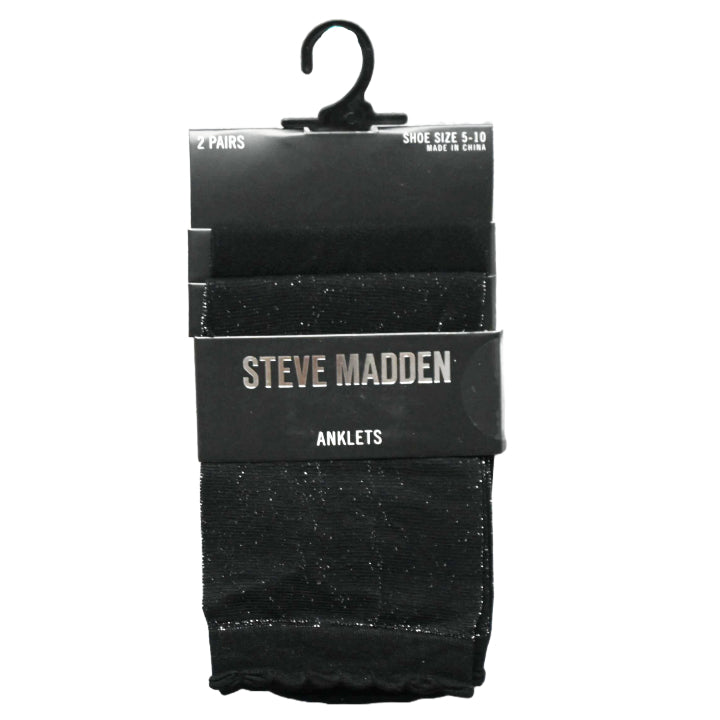 2pk LADIES LUREX ANKLE SOCKS STEVE MADDEN C/P 48