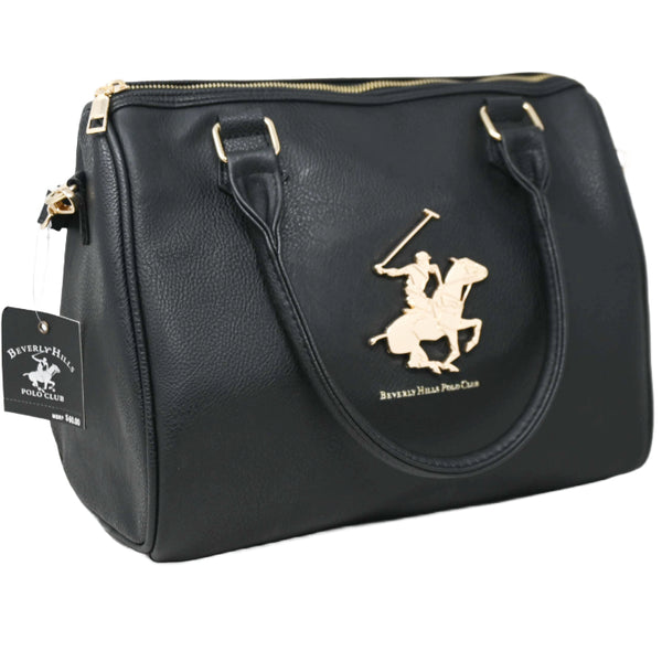 BHPC BLACK SATCHEL HANDBAG W/TOP ZIPPER C/P 12