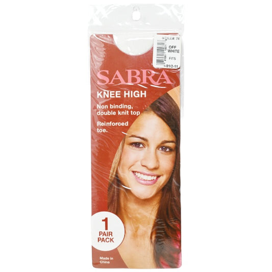 Ladies White 8-11 1 pair Comfort Top Sheer Panty Hose SABRA C/P 180