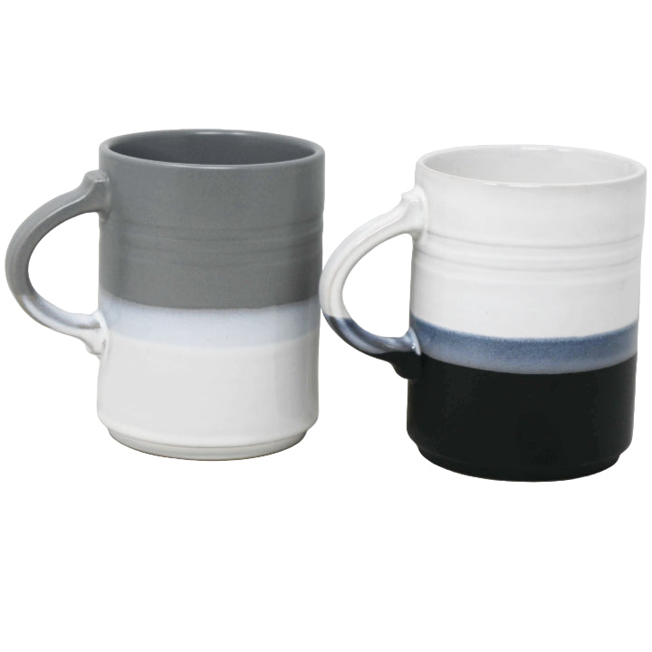 2pk 20oz GREY/BLACK MUG C/P 8