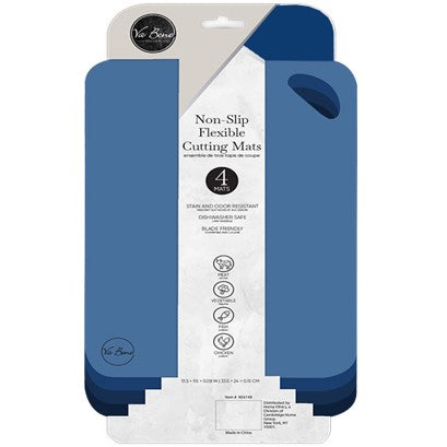 4pk 14.5"x11" ASST BLUE NON-SLIP FLEX CUTTING MATS C/P 24