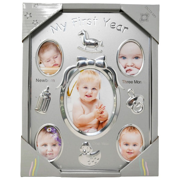 5 OP Slv First Year Collage Baby Frame C/P 24