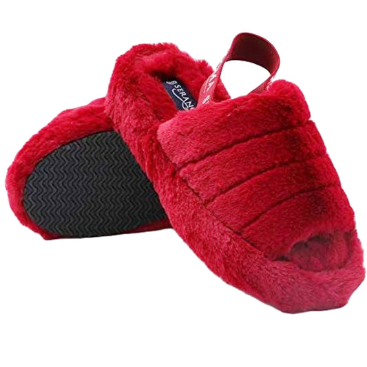BURGUNDY LADIES SLIPPERS SIZE 6 C/P 18