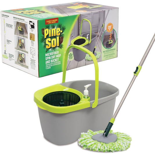 PINE-SOL SPIN MOP AND BUCKET SET W/EXTENDABLE HANDLE C/P 1