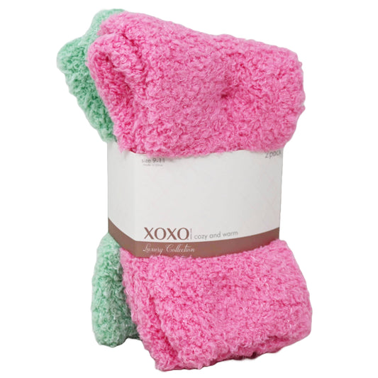 2pk XOXO LADIES ASST COZY SOCKS SIZE 4-10 C/P 48