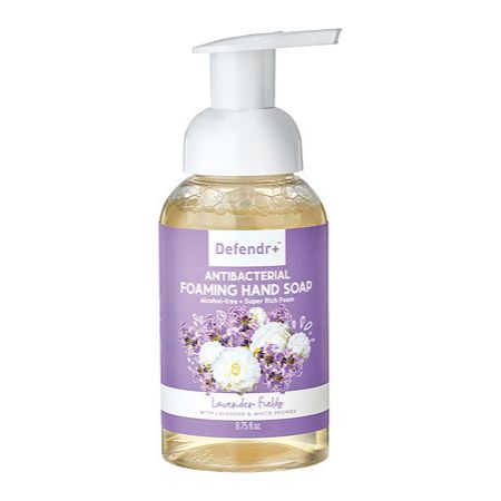 Expired 8.75floz DEFENDR+ FLORAL ANTIBACTERIAL FOAMING HAND SOAP C/P 12