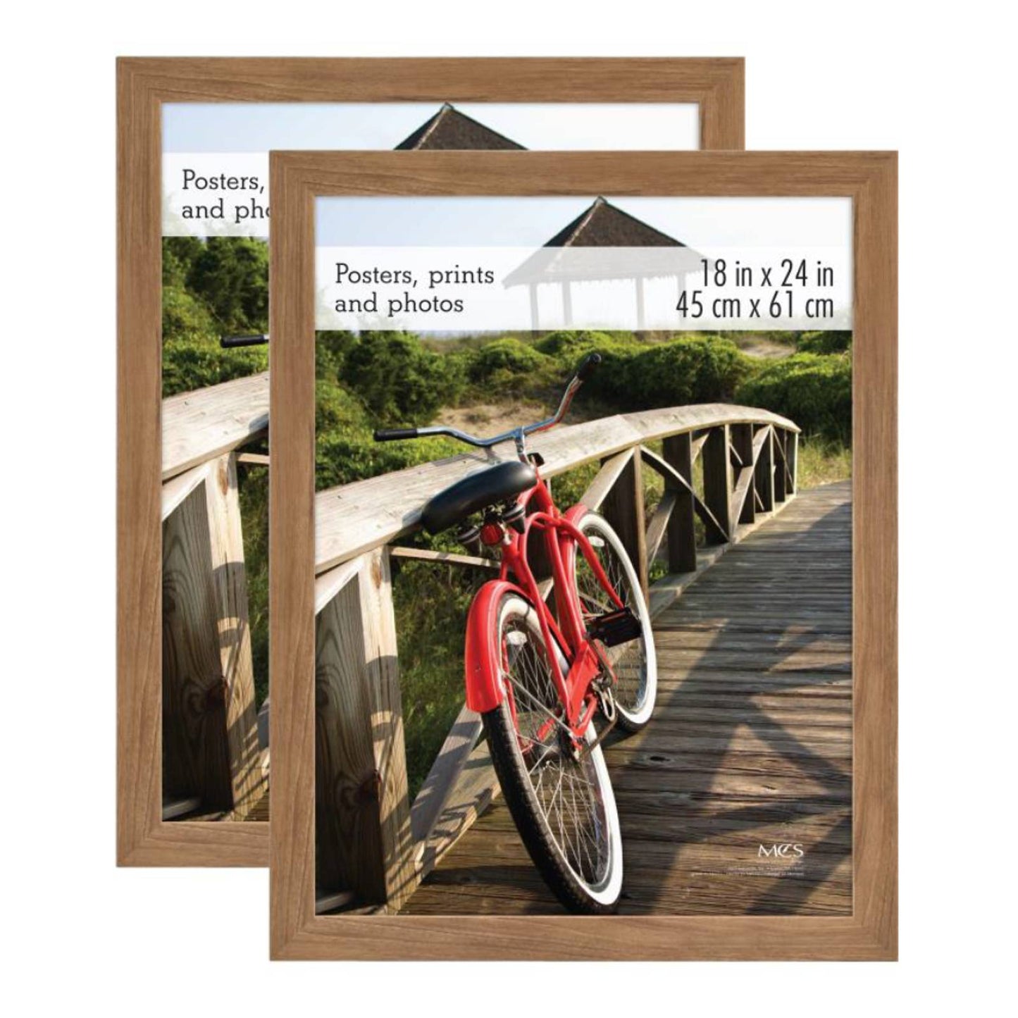 2pk 18"x24" MUSEUM POSTER FRAME MED OAK WOODGRAIN C/P 1