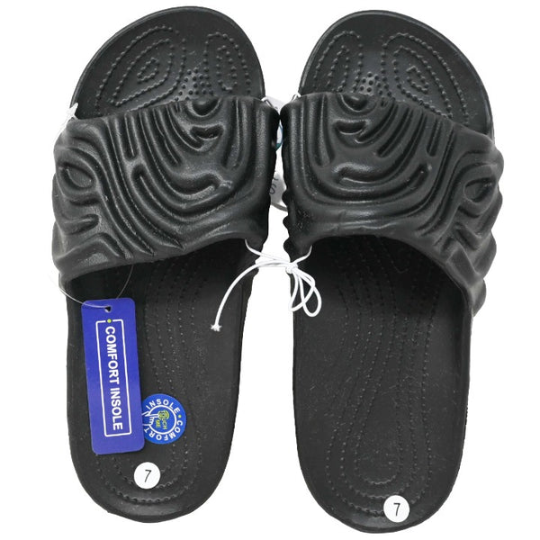 *OUTSIDE OF CA* BLACK WOMEN WAVY SLIDE SANDAL 5-ASST SIZE C/P 15