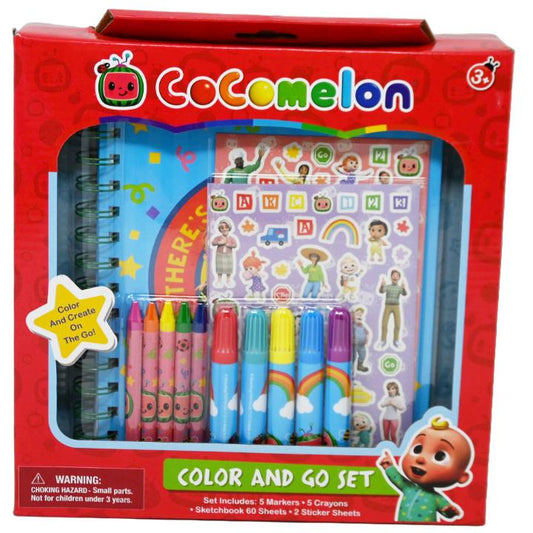 COCOMELON COLOR & GO STATIONERY SET C/P 12