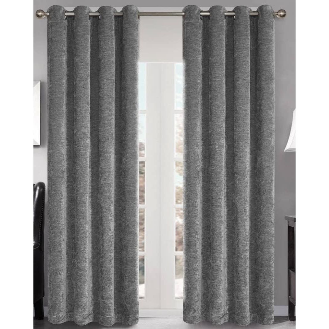 2pk 52"x84" SOLID VELVET CHENILLE WINDOW CURTAIN C/P 6
