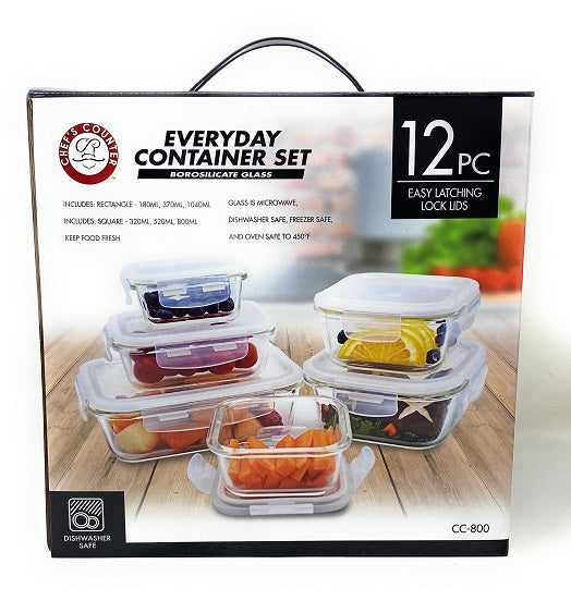 12pc SQ & Rect Storage Set C/P 4