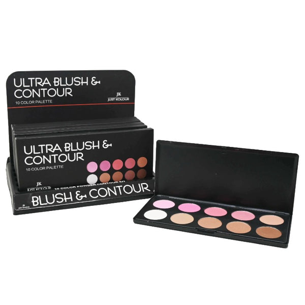 10 Color Blush & Contour Makeup Kit in 6pc Displayer C/P 48 JUST KOLOUR