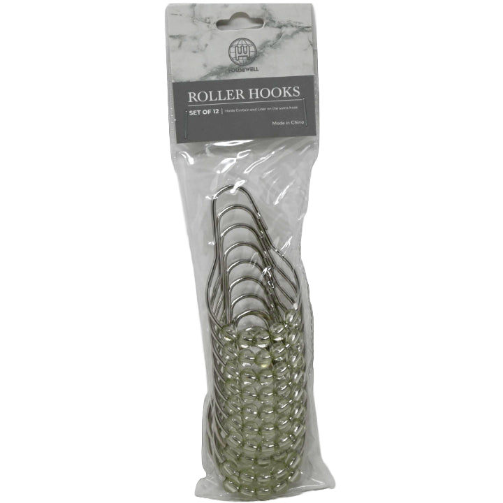 12pc TRANSPARENT METAL ROLLER HOOKS C/P 72