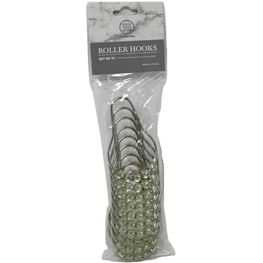 12pc TRANSPARENT METAL ROLLER HOOKS C/P 72